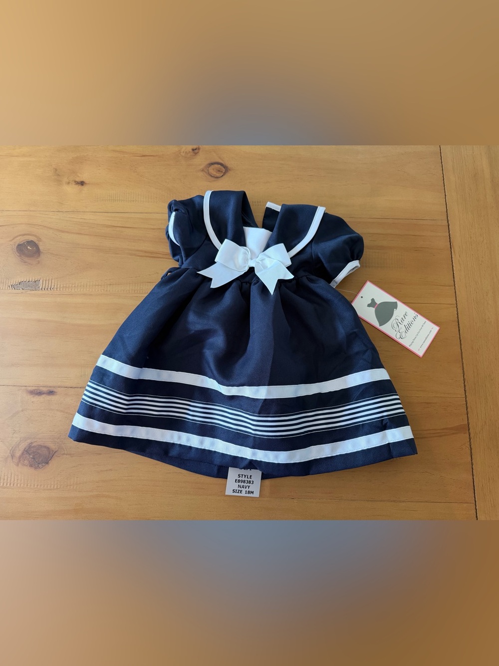 NWT NEW Rare Editions Girls 18 Months Beautiful Sailor Dress 3 Piece Set